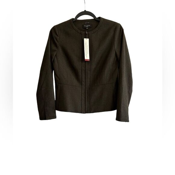 Talbots Jackets & Blazers - NTW Talbots Jacket Italian Flannel Wool Full Zip Dark Green Size 0P Lined
